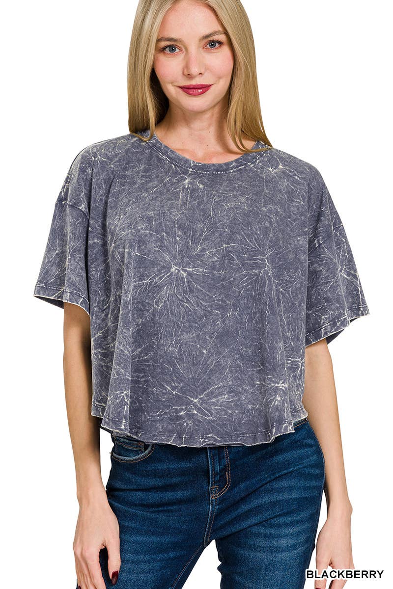 42POPS – wholesale T-shirt – women's – "._ SI-25351 Vintage Washed Short Sleeve Top As shown38