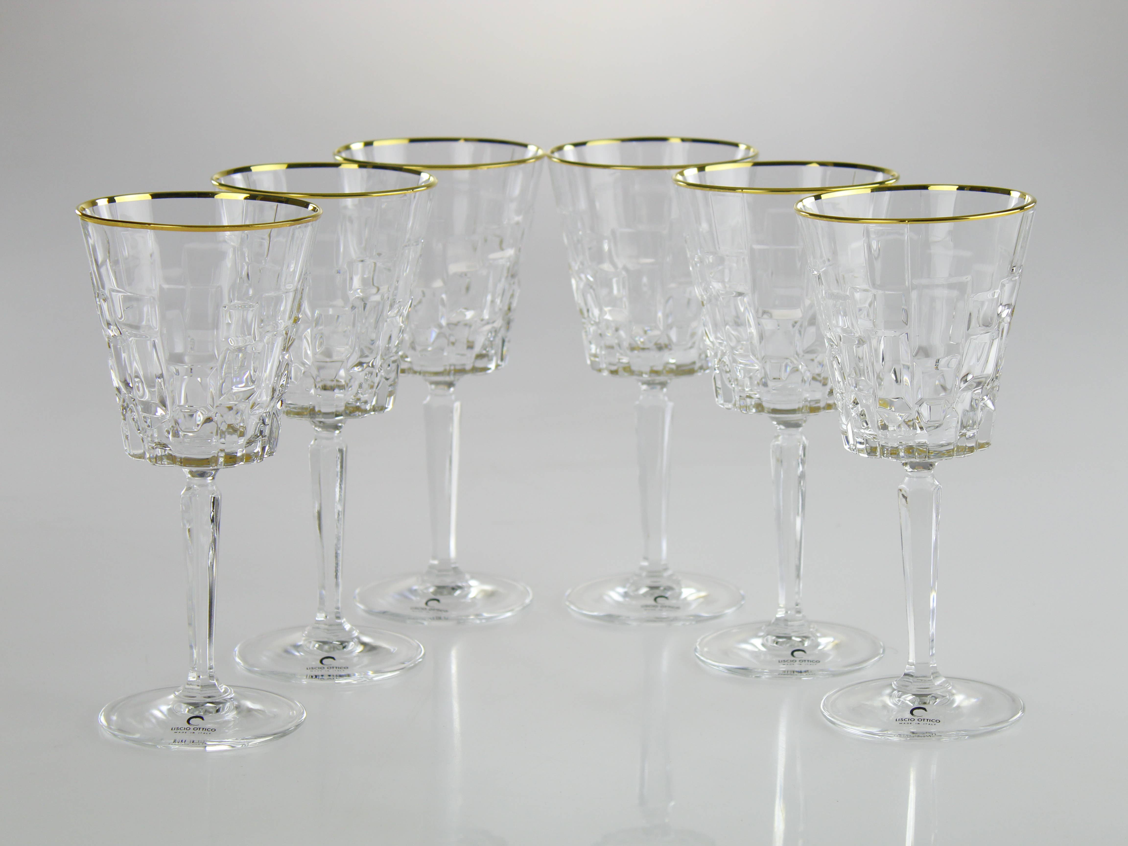 VIVIENCE - Vendita all'ingrosso Bicchieri da vino - Liscio Ottico - Set di 6 bicchieri da acqua con design a blocchi6