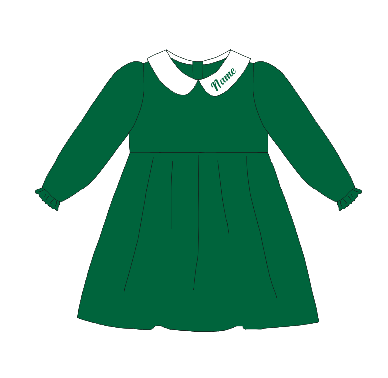 Auraquise - Vente Ensemble de vêtements – bébé - Vêtements de Noël personnalisés pour frères et sœurs en velours côtelé vert – Broderie de nom personnalisée7