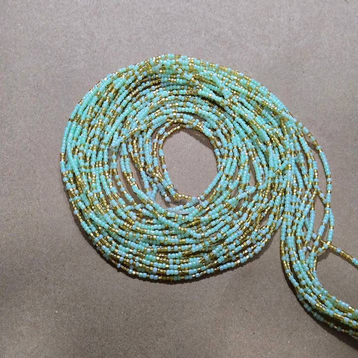 Cuentas de cintura rosas y transparentes – Hechas a mano, estilo africano para atar para venta al por mayor de MadeinGhanaShop