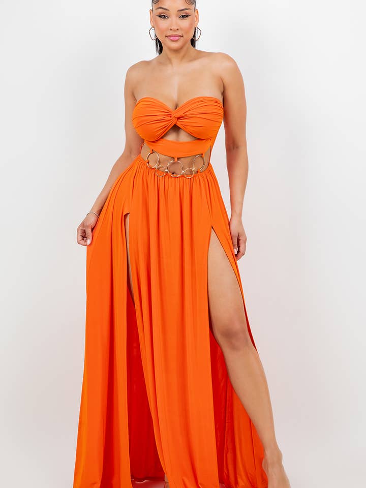 ROBE MAXI FENDUE LATÉRALE pour la vente par Belita Collection