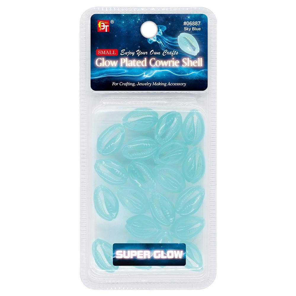KT Supply - Wholesale Retailer Display - Jewelry - Small Glow Plated Cowrie Shell Sky Blue0