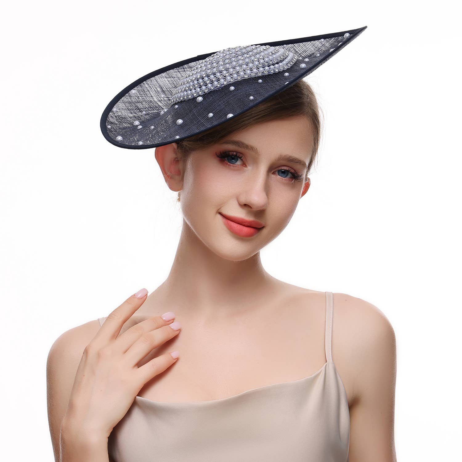 PEACH ACCESSORIES - Wholesale Fascinator Hat - Women's - Elegant Pearl Embellished Fascinator TGHW4351