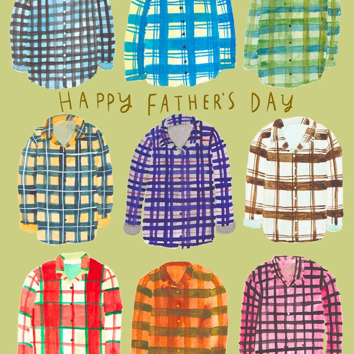 Honeyberry Studios - Wholesale Father's Day Card - Flannel Shirts Father's Day Greeting Card