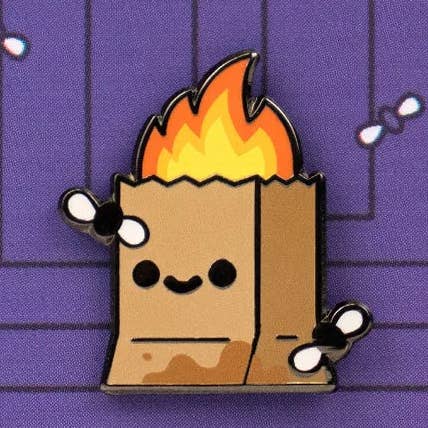 Spilla in Smalto a Forma di Sacchetto di Cacca Fiammeggiante per la vendita all'ingrosso da parte di Disburst