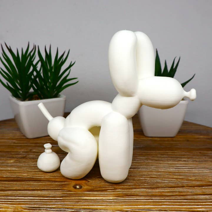 Funny Balloon Dog Pooping Sculpture, Modern Dog Art Decor for wholesale by Herbs&Belles