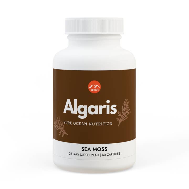 White bottle cap Algaris Sea Moss Supplement (60 Capsules) for wholesale on Faire0