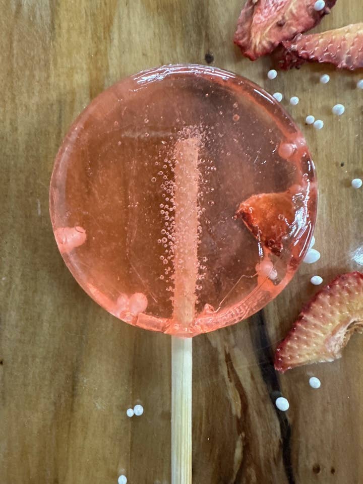 STRAWBERRY CHAMPAGNE LOLLIPOP for wholesale by Good Lolli