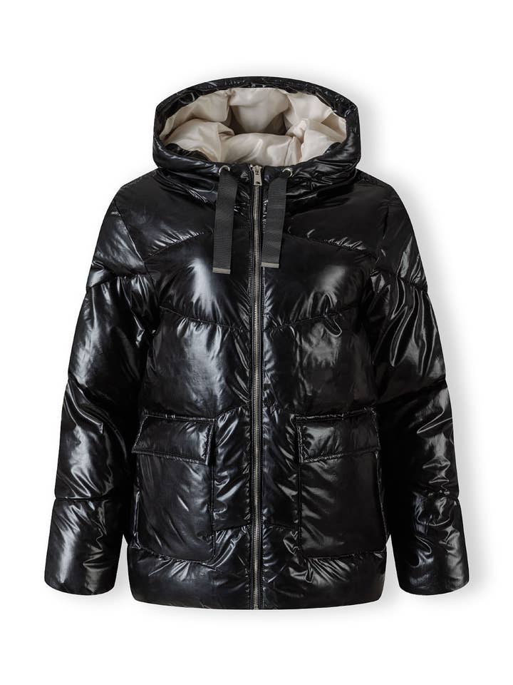 Gestepptes kurzes und kapuzenjacke mit Reißverschluss und Taschen für den Großhandel von Minoti sp. z o.o.