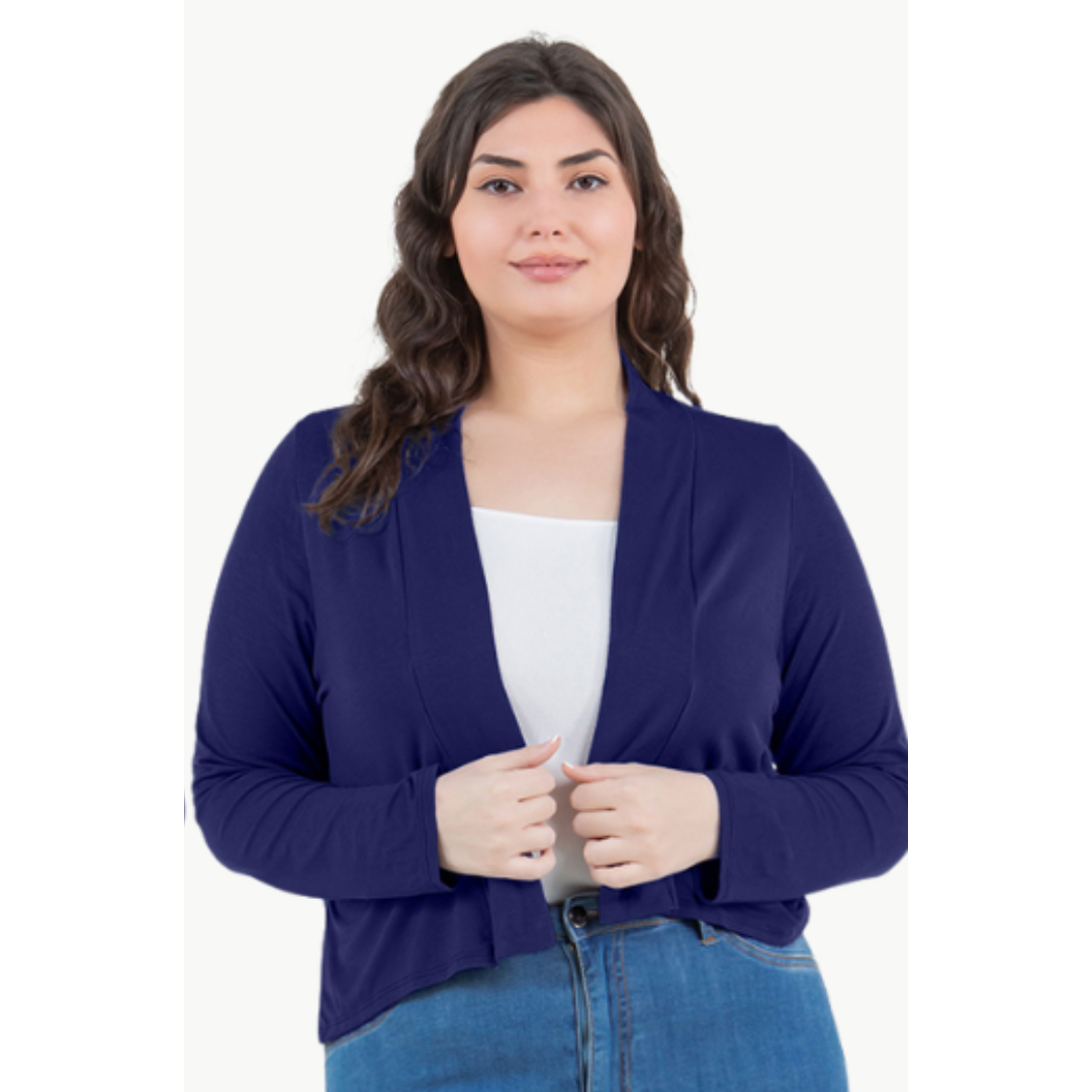 Azules Clothing – Großhandel Strickjacke – Damen – Langärmelige Strickjacke in Übergröße mit kurzem Schnitt9