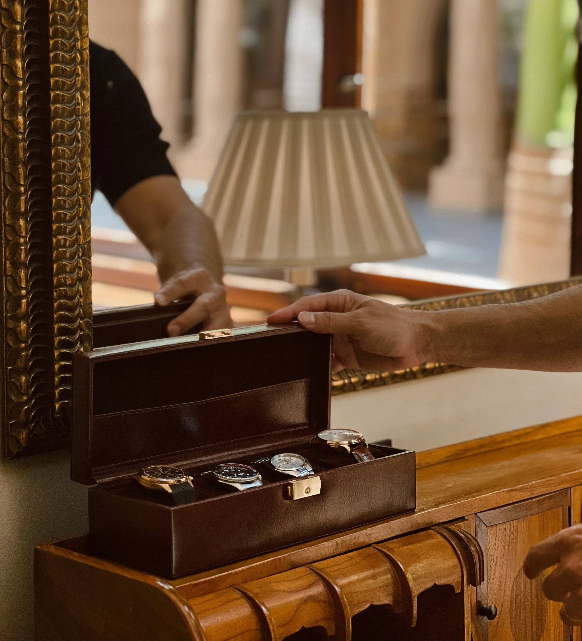 Time Resistance - Vente Boîte/rangement à bijoux - Boîte à montres en cuir Herzog, organiseur de montres16