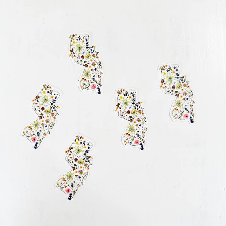 The Garden State Sticker - NJ wildflowers 3in sticker for wholesale by FloreOrganicBotanics