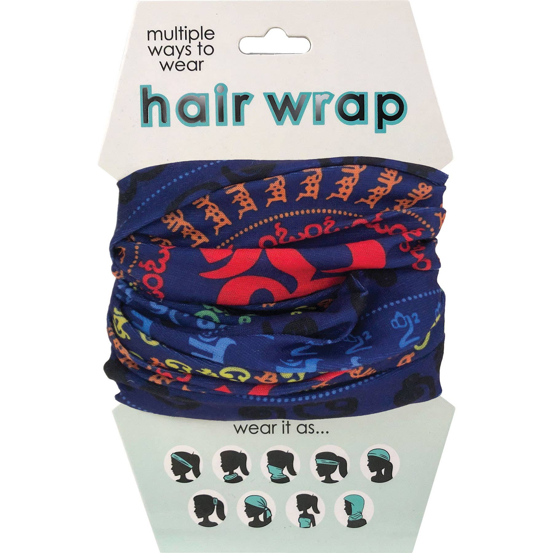 Spoontiques, Inc - Vente Foulard – femme - Yoga Symboles Cheveux Wrap0