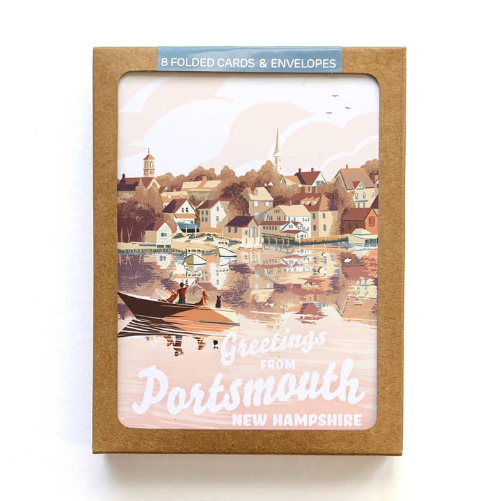Portsmouth, NH Greeting Card Boxed Set for wholesale by Kat Maus Haus Illustration