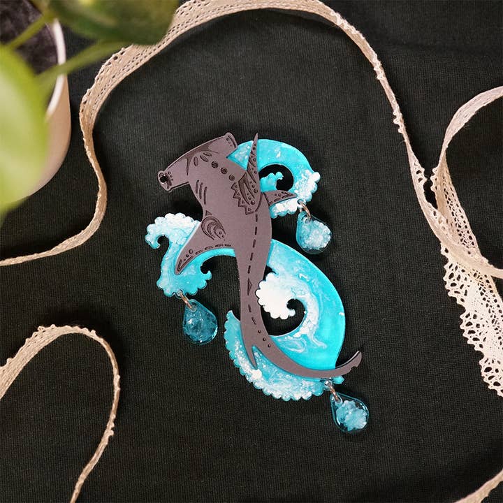 Lost Kiwi Designs - Wholesale Brooch - Hammerhead Brooch2