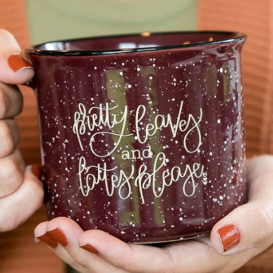 Pretty Leaves and Lattes Please | Campfire Coffee Mug for wholesale by Made For Mama Shop