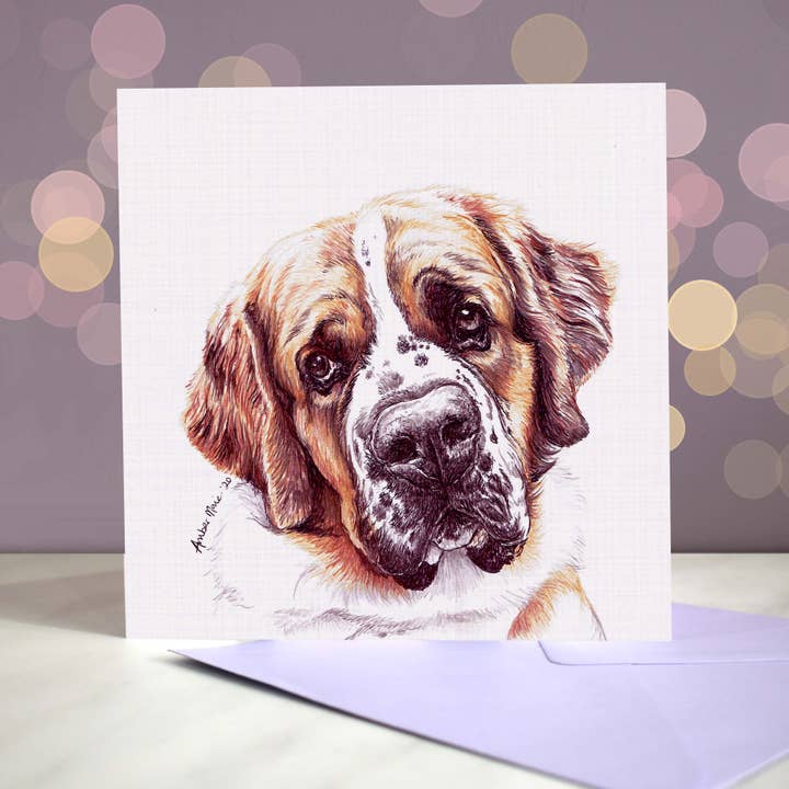 Carte de vœux St Bernard Most Pupular pour la vente par Amber Marie Studio