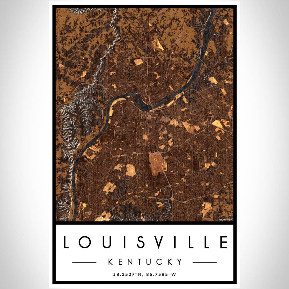 JACE.design - Wholesale Art Print - Louisville KY Map Print Ember2