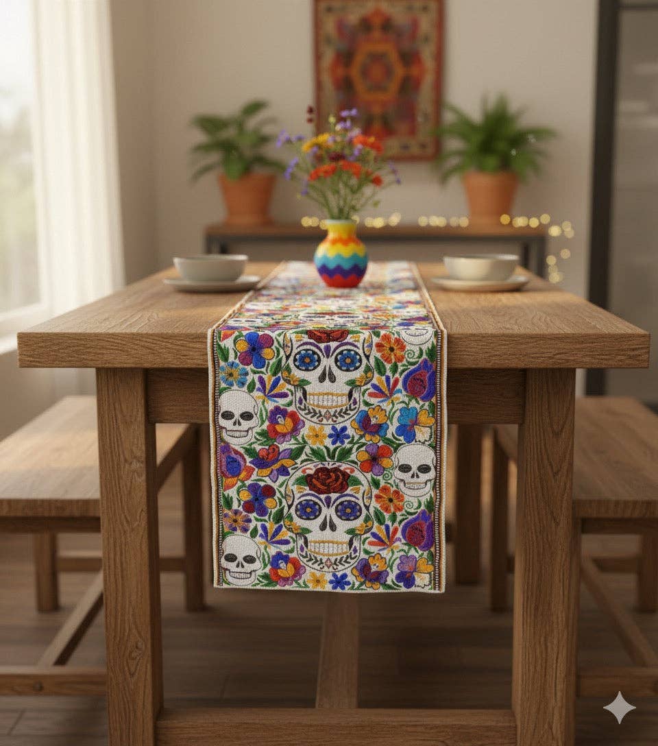 Cielito Lindo - Wholesale Table Runner - Skull Embroidered Table runner10
