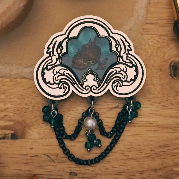 Fortabt i Afgrunden Broche *Forudbestilling * for engroshandel hos Lost Kiwi Designs