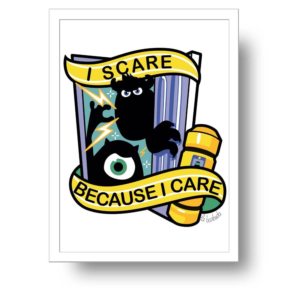 Multicolore I Scare Because I Care Monsters Imprimé par La Barbuda en vente sur Faire0