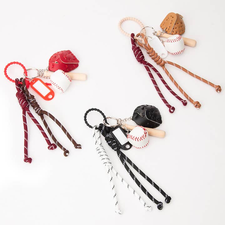 Sensibling Corp. - Wholesale Keychain - Women's - Baseball Name Tag Key Chain / Bag Charm