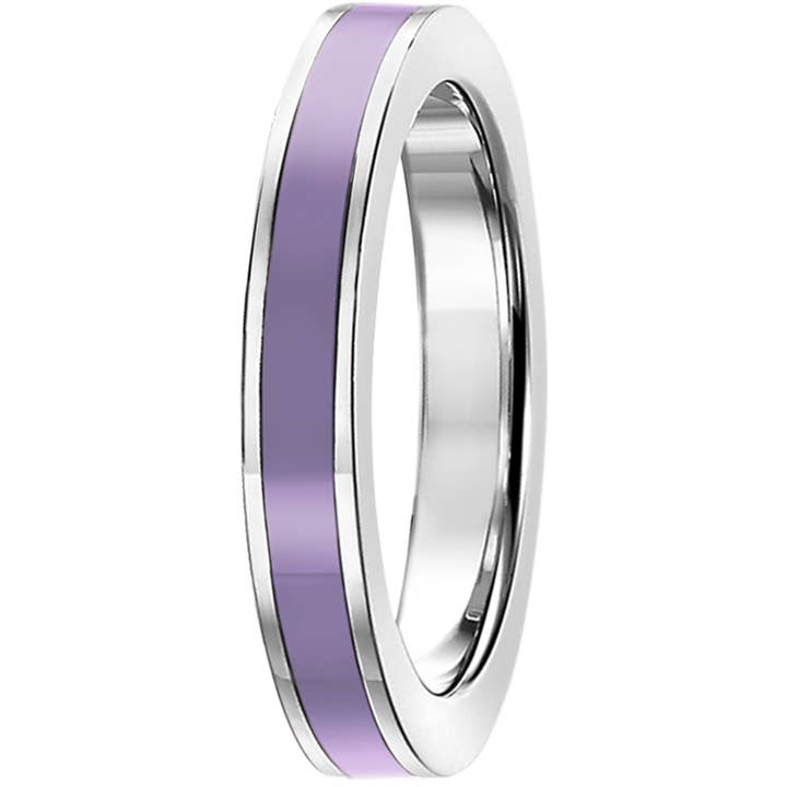 CAPRICCI - Wholesale Band/Stacked Ring - Tuscan Lavendar Enamel Ring1
