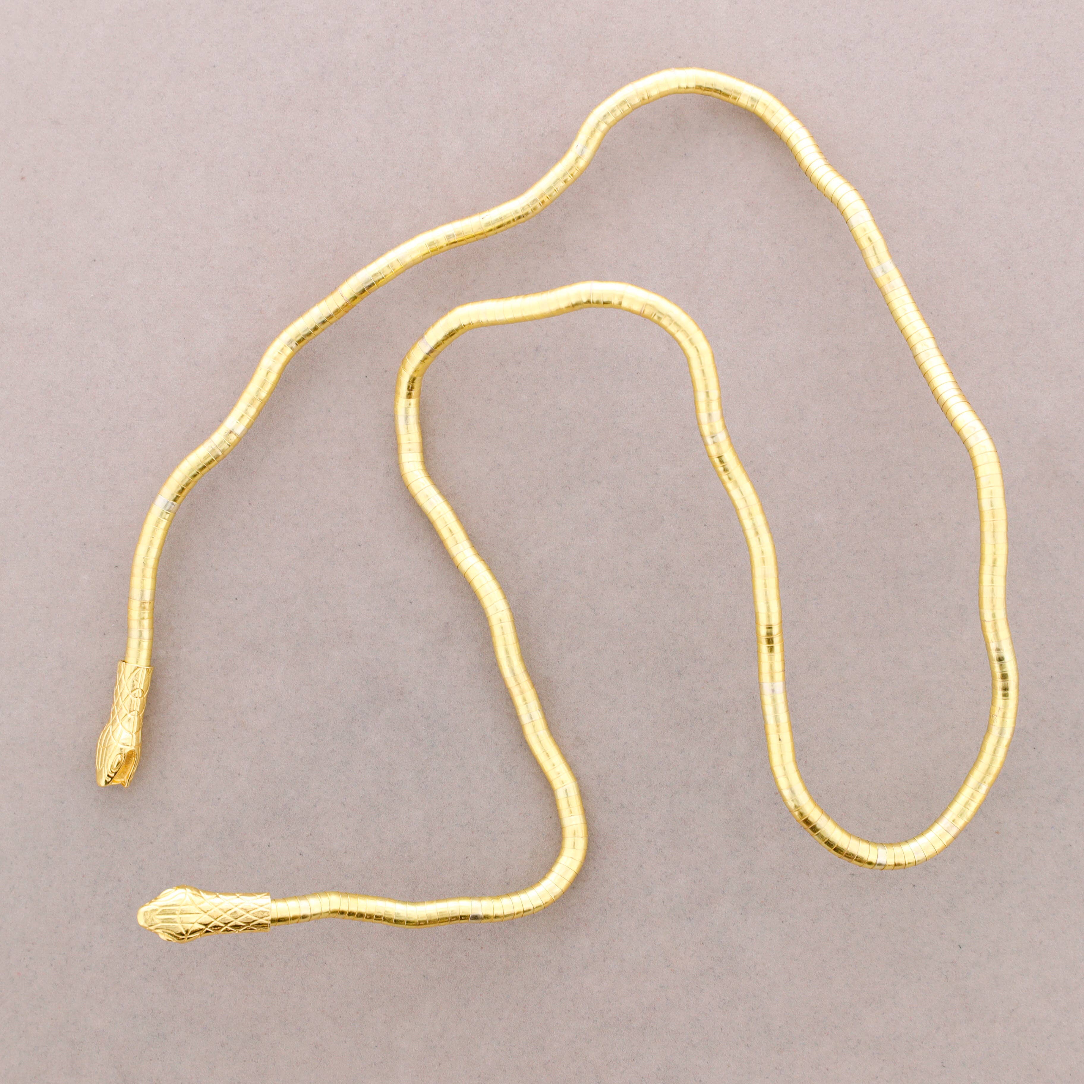 Sonata - Wholesale Snap Jewelry - Open Flexible Snake Metal Necklace0