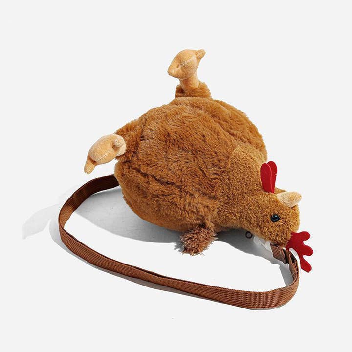 Funny Chicken Plush Crossbody Bag Cute Bucket Purse for wholesale on Faire1
