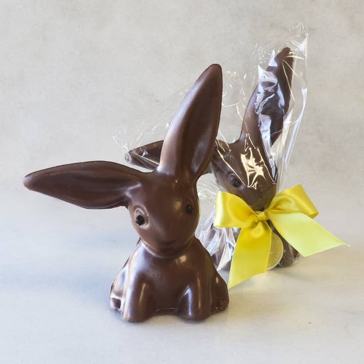 7oz Moppsy Bunny - Solid Milk Chocolate for wholesale by Maggie Lyon Chocolatiers