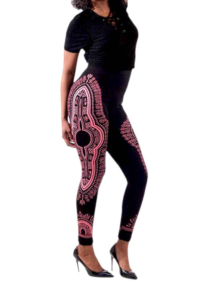 India Batik - Wholesale Fashion Leggings - Women's - Leggings / African Dashiki Print- P255411