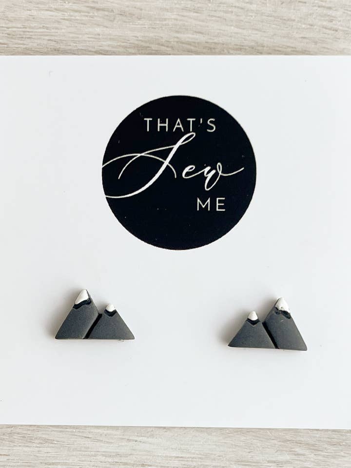 Mountain Stud Earrings, Handmade Clay Earrings, Gift Ideas for wholesale by That's Sew Me