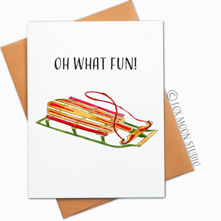 Oh What Fun! - Holiday Greeting Card for wholesale by Fox Moon Studio