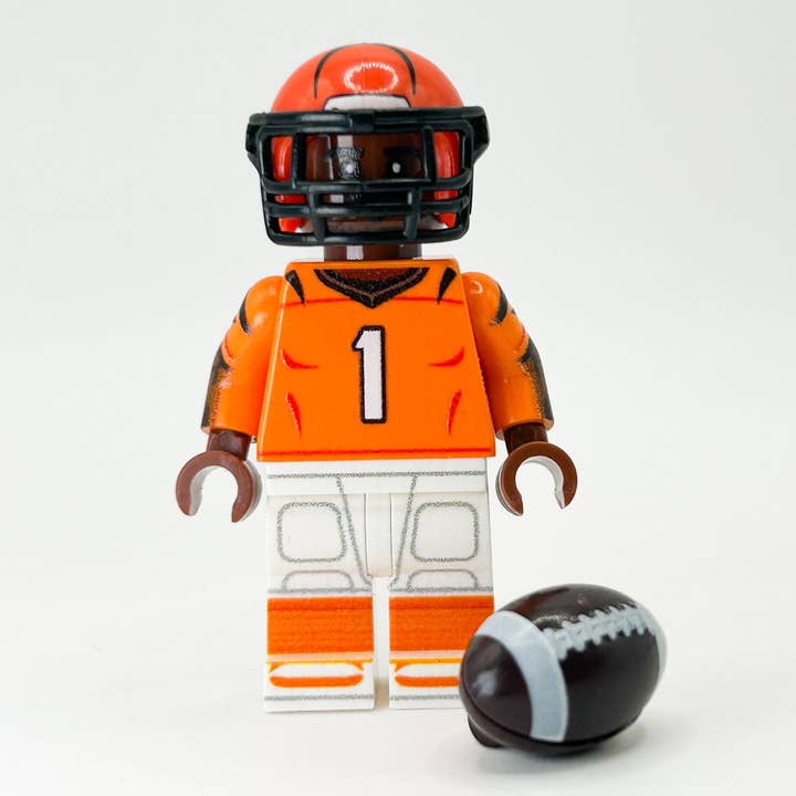 #1 WR Bengals Voetbalspeler Minifiguur - B3 Customs voor wholesale door B3 Customs