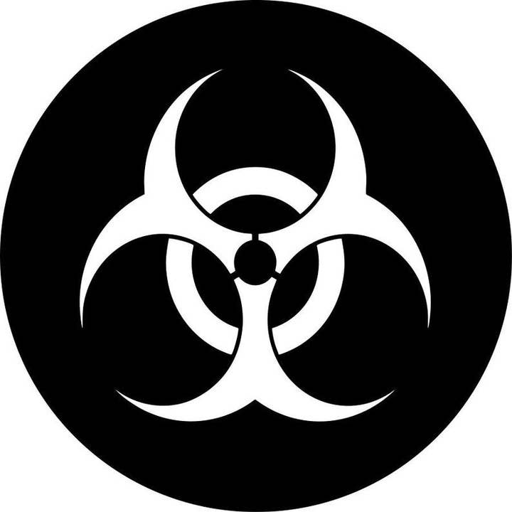 Bio Hazard Warning Symbol Black Spare Tire Cover for wholesale by Dirty Acres