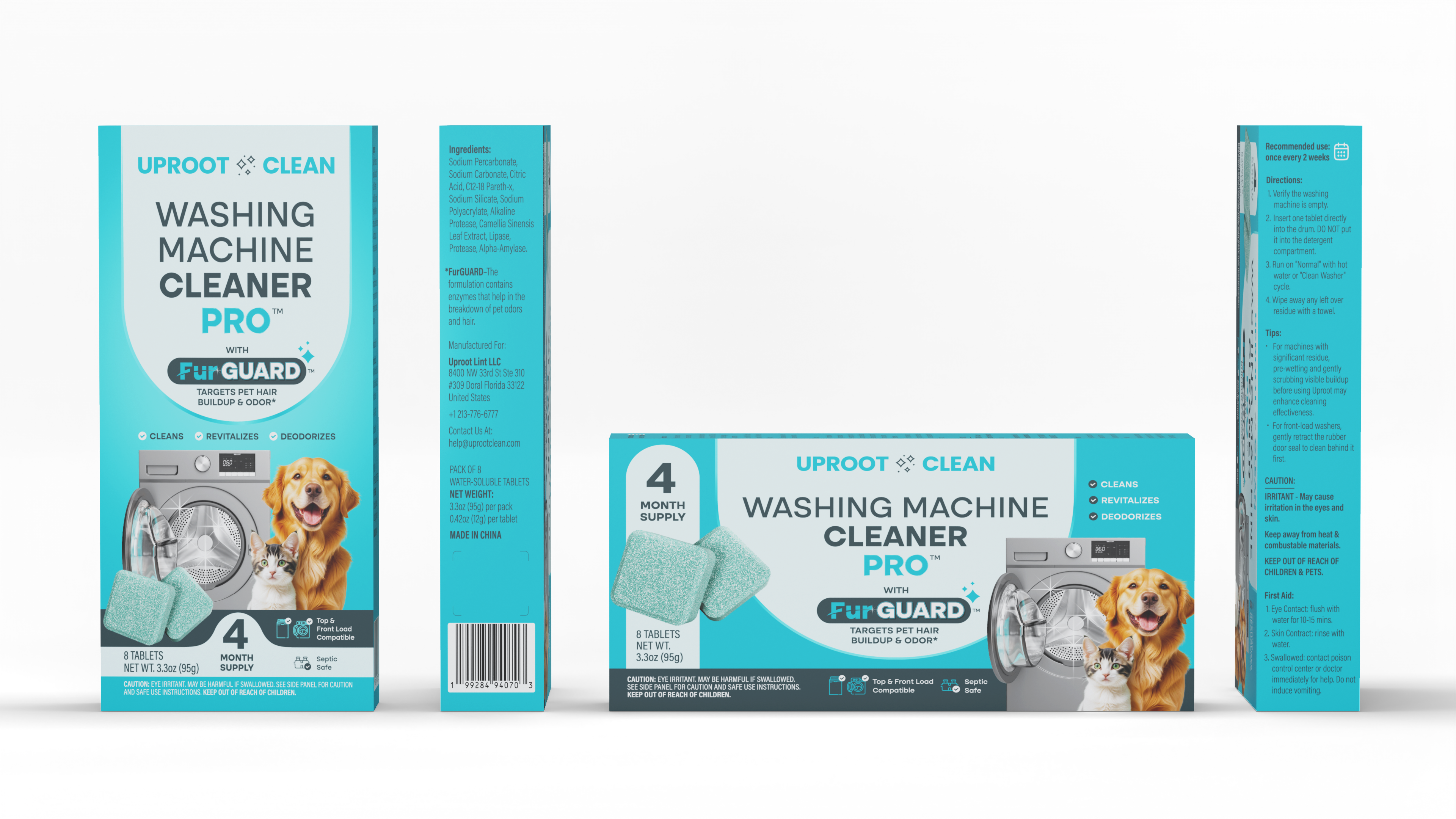 Uproot Clean - Wholesale Pet Grooming Aid - Dog - Washing Machine Cleaner Pro - 4 Month Supply (6 Unit Case Pack) -  PRE-ORDER5