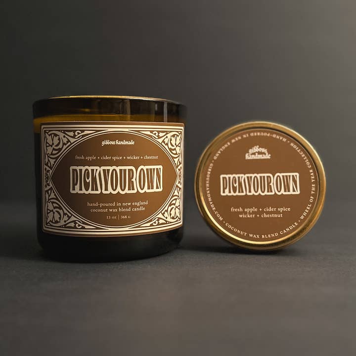 PICK YOUR OWN Candle | Fresh Apple, Cider Spce + Chestnut for wholesale by Gibbous Handmade