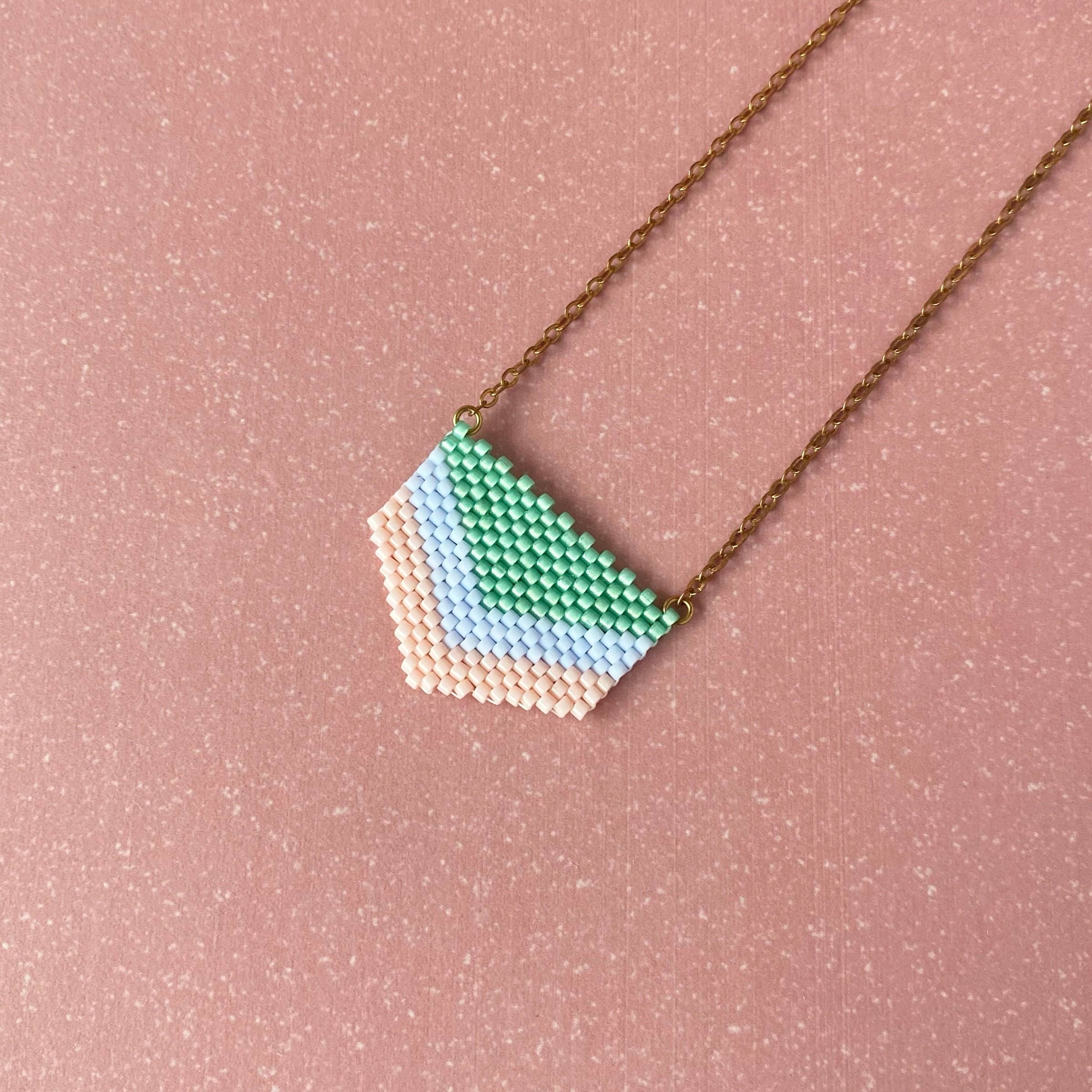 Loela – wholesale Pendant/charm necklace – Chevron Seed Bead Necklace5