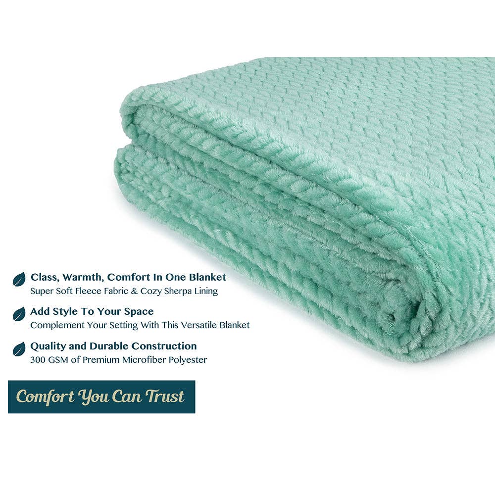 Pavilia – Manta para sofá por atacado – Cobertor de fleece texturizado com estampa de folhas81