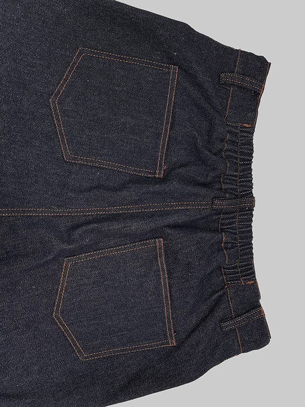 DEEP BLUE High Waist Straight Contrast Split Jean Pants for wholesale on Faire14