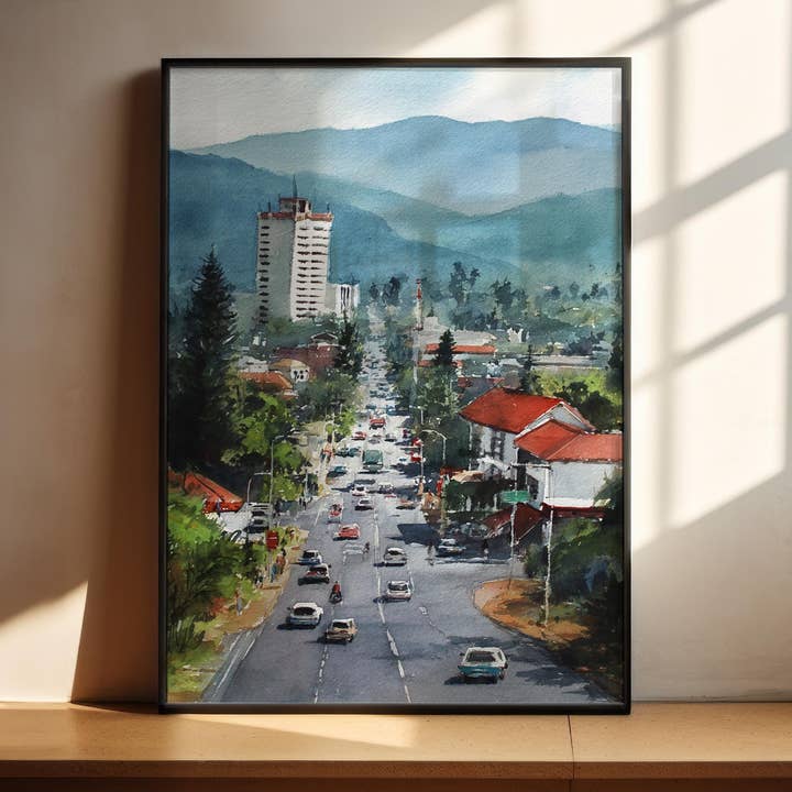 Mbabane, Swaziland – Watercolor Art Print for wholesale by Premium Travel Art