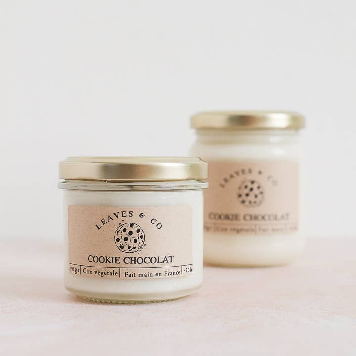 Leaves & Co - Wholesale Jar/Filled Candle - Handmade scented candle vegetable wax - Chocolate cookie2