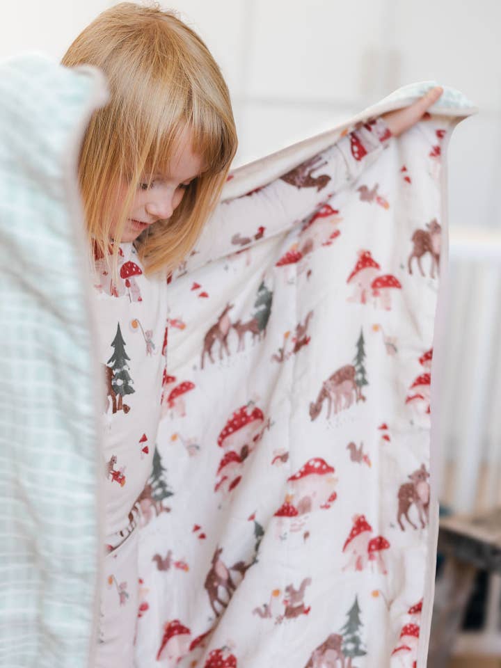 Muslin Quilt - Forest Families for wholesale by Loulou Lollipop