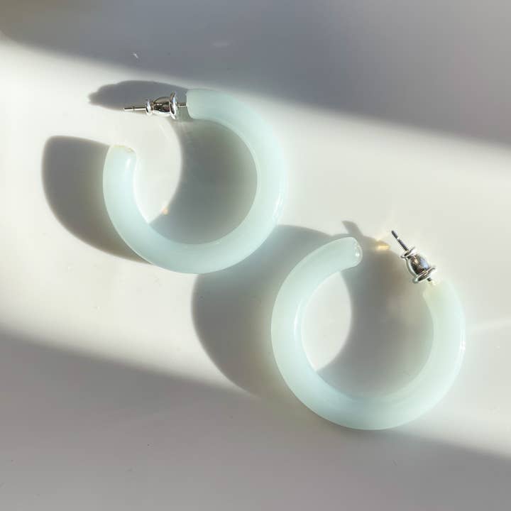 Thick Chunky Round 34mm Hoop | .925 Sterling Post | Acetate for wholesale by Fenna&Fei