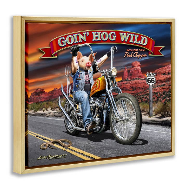 Stupell Industries - Wholesale Wall Sign - Hog Wild Chopper Bike - Framed Wall Art16