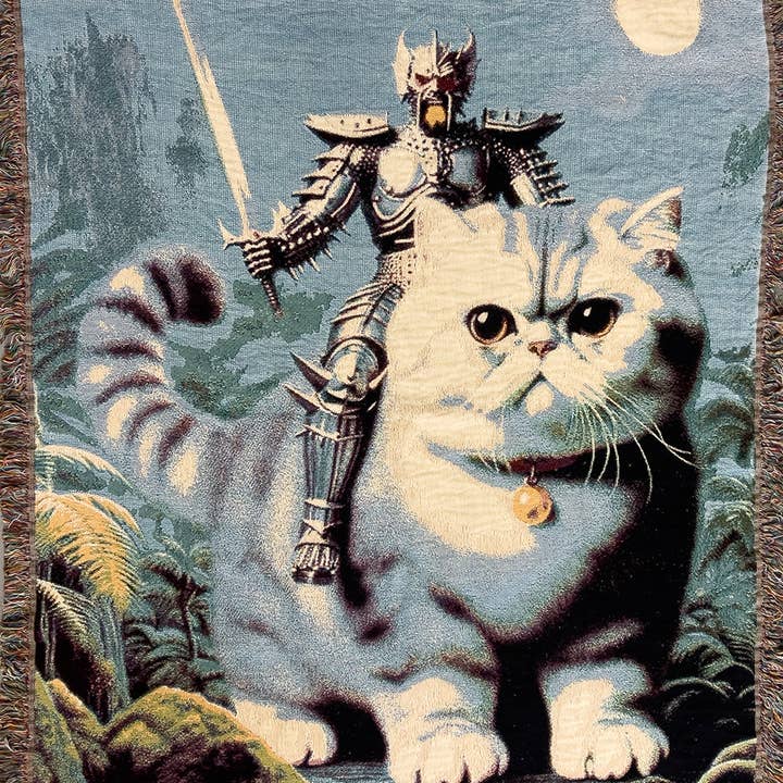 Strike Gently Co - Wholesale Throw Blanket - Cat Warrior Blanket