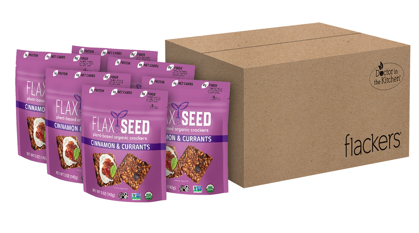 Dr. In The Kitchen, LLC - Wholesale Crackers - Flackers Organic Flax Seed Crackers, Cinnamon & Currant3