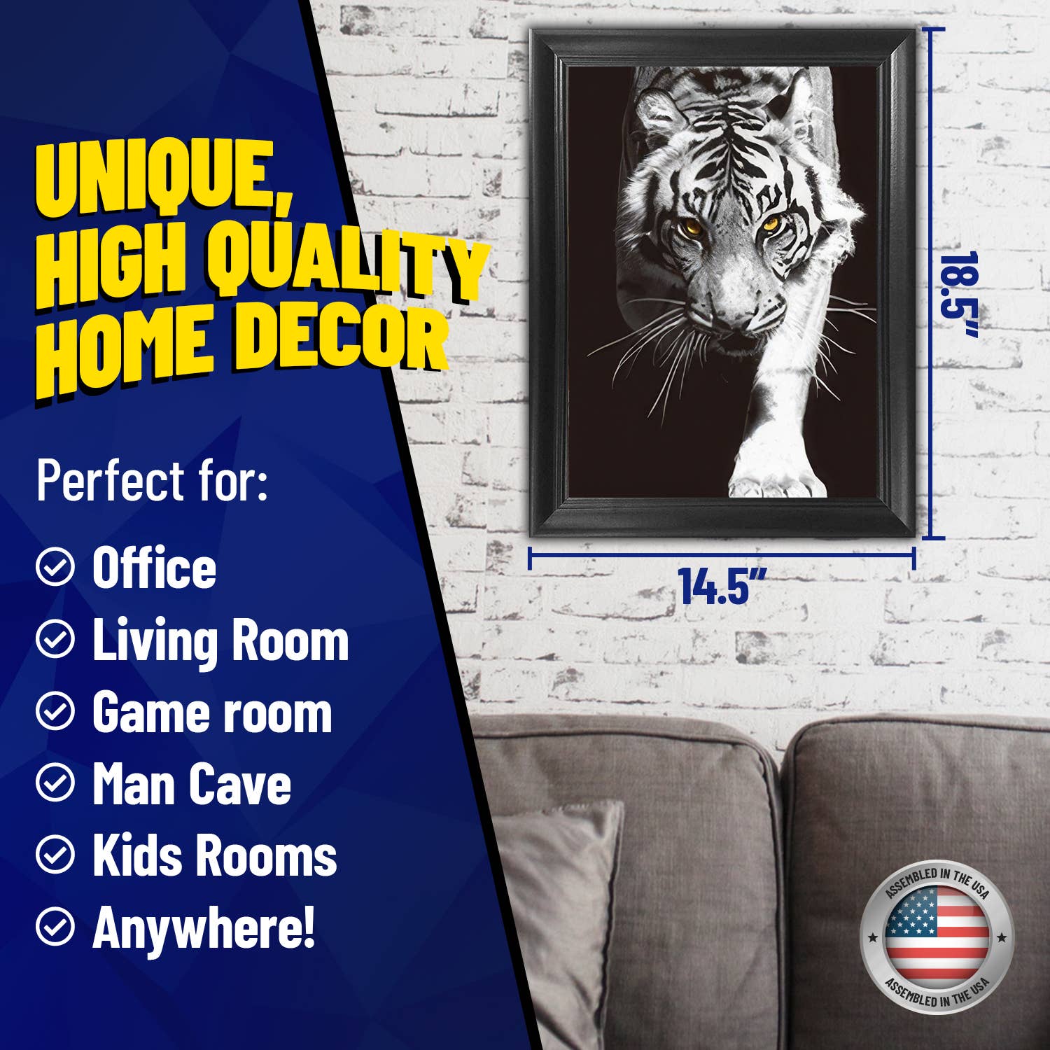 Lentics - Wholesale Art Print - Lion, Tiger and Leopard Framed Print 3D Lenticular Art2