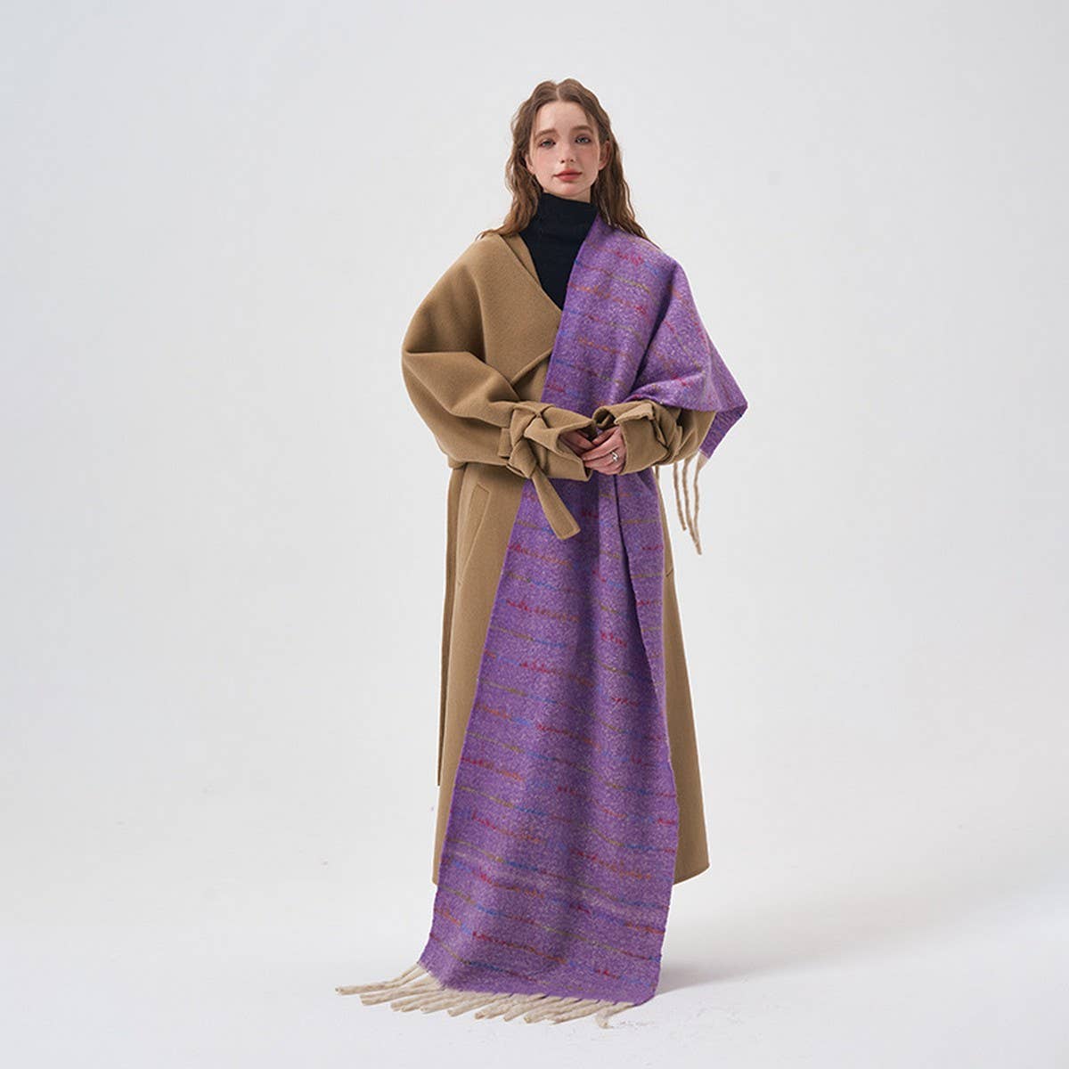 ACCITY - Wholesale Scarf - Women's - Gradient Soft Striped Scarf for Winter_CWASC23226