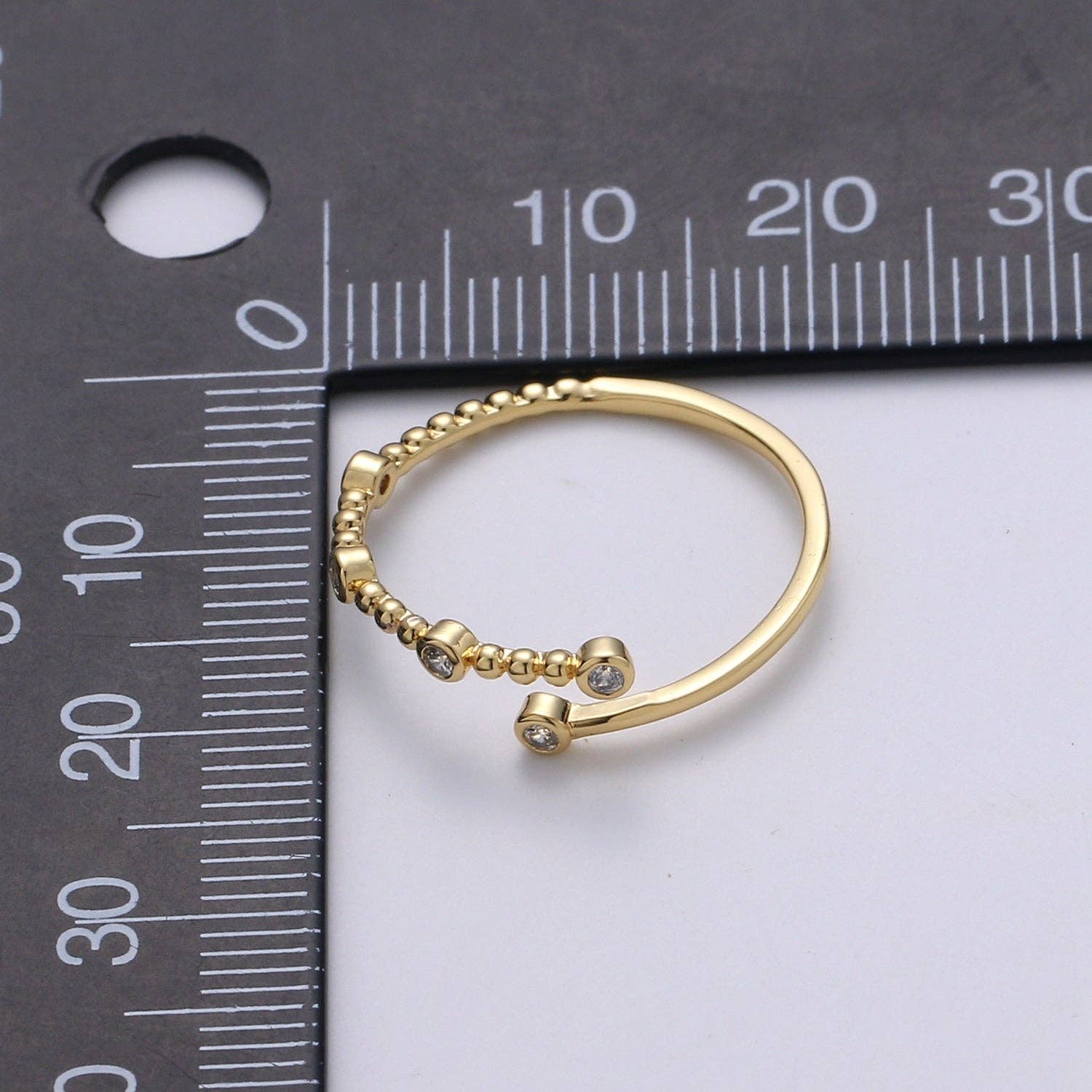 Aim Eternal - Wholesale Ring met meerdere stenen - Dainty Cz Circle Bubble kettingring met ronde open manchetring, open2